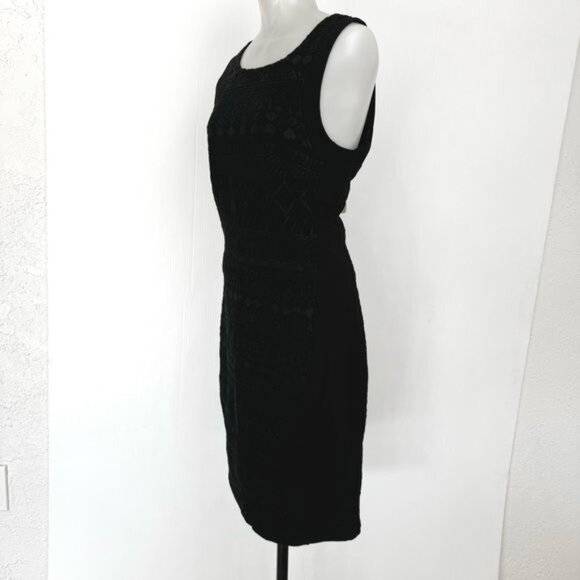 Rebecca Minkoff Jackson sheath dress black geometric textured metallic size 10 - Picture 3 of 10
